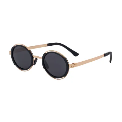 EUROPEAN FASHION ROUND FRAME POLARIZED SUNGLASS GB-8326G